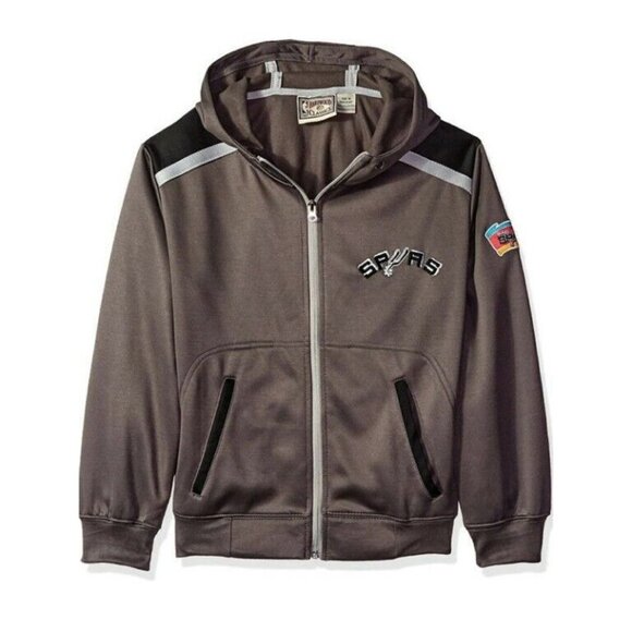 Hardwood Classics NBA San Antonio Spurs Full Zip Hoodie Boys Youth M Charcoal - Picture 1 of 6